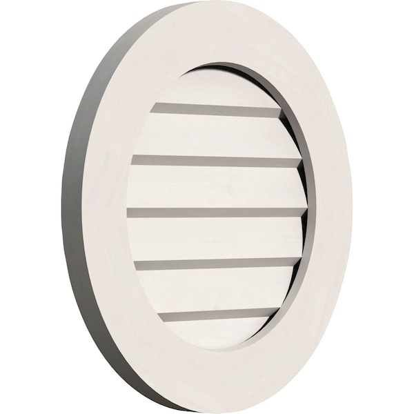 Round Gable Vent Non-Functional, PVC Gable Vent W/ 1 X 4 Flat Trim Frame, 14W X 14H